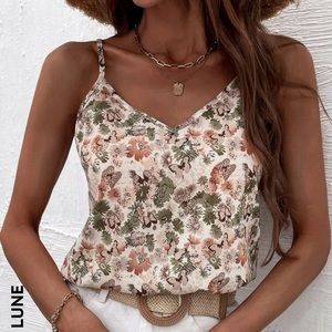 Floral & Butterfly print cami